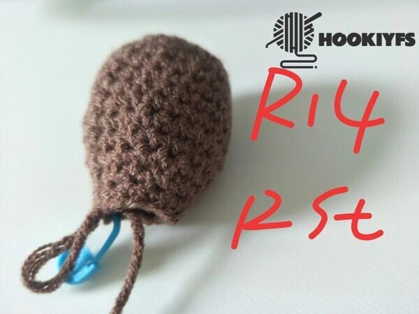 R14 is completed for 12 st for drumstick crochet