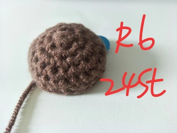 R16 is completed for 24 st for drumstick crochet