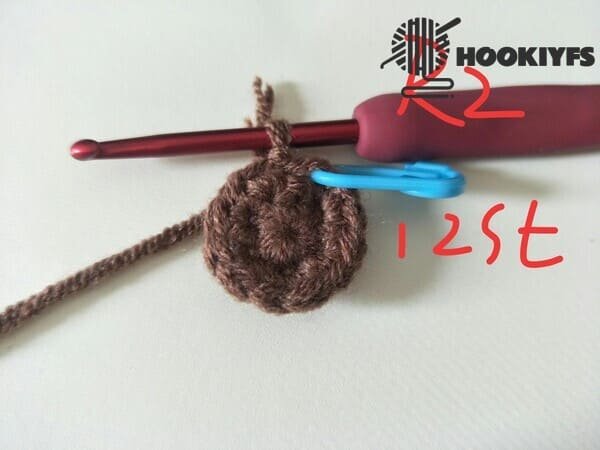 R2 is completed for 12 st of body of drumstick crochet