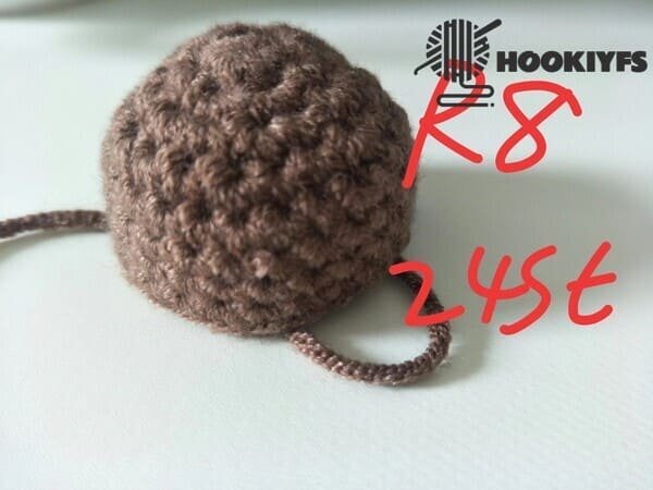 R8 is completed for 24 st for drumstick crochet