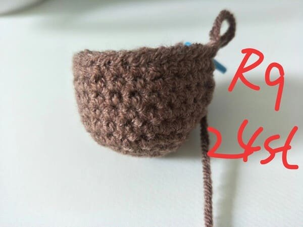 R9 is completed for 24 st for drumstick crochet