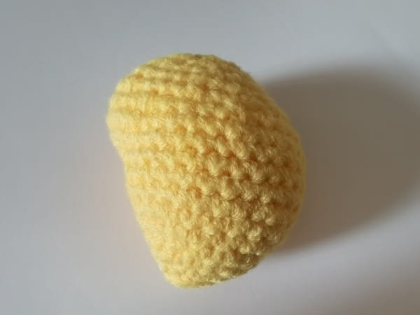 body of mango is completed for mango crochet
