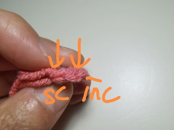 crochet order for round 2 for crochet peach pattern