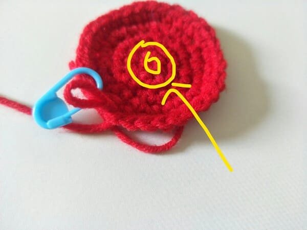 count round for crochet tomato