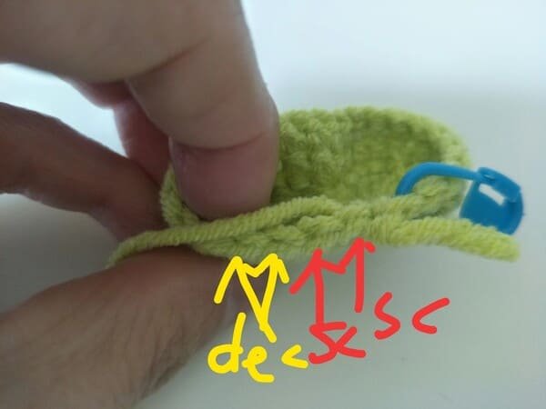 crochet order for round 5 for crochet frog pattern