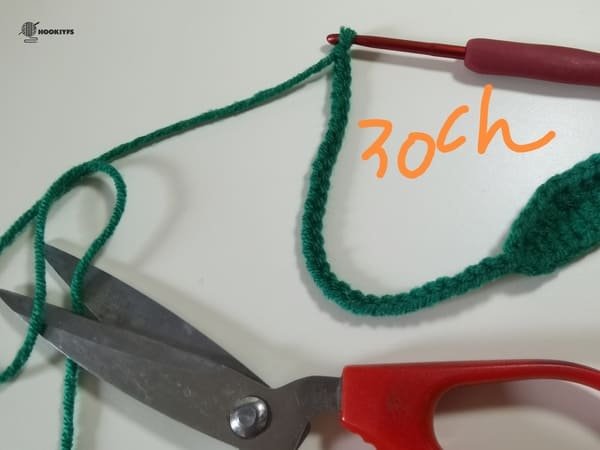 crochet 30 chain stitches for hand carrying