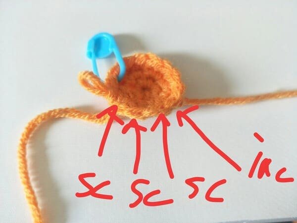 crochet order for R4 for carrot crochet
