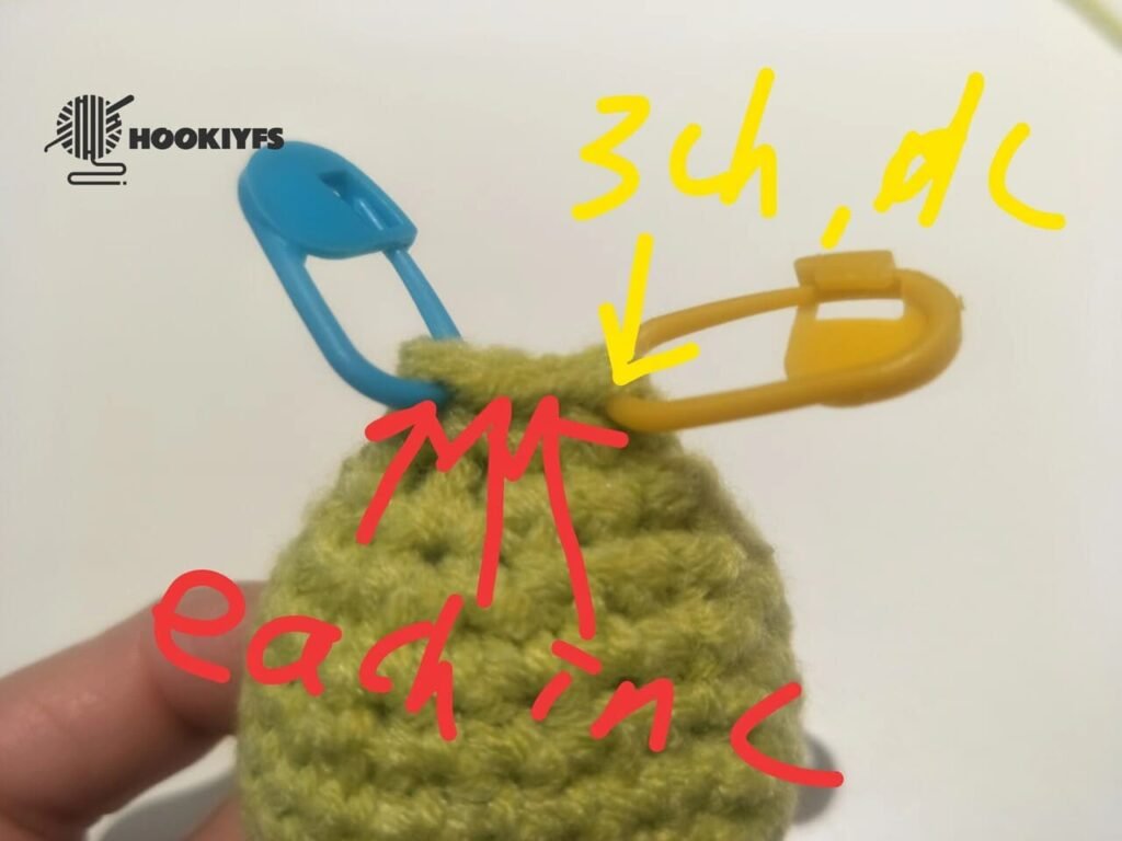 crochet order for Round 15 for fish crochet