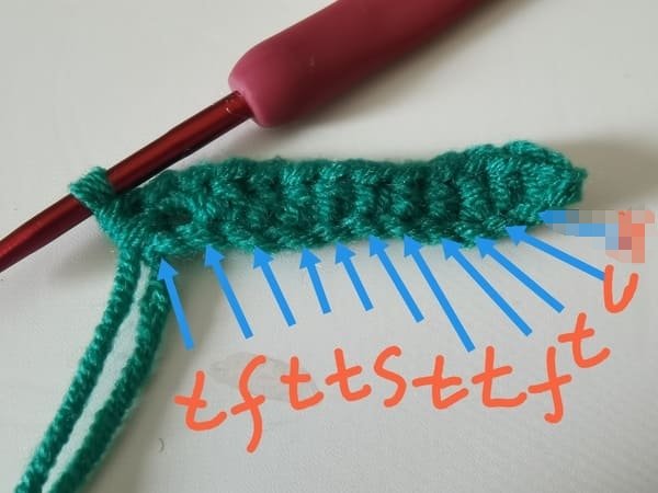 crochet order for another side of leaf