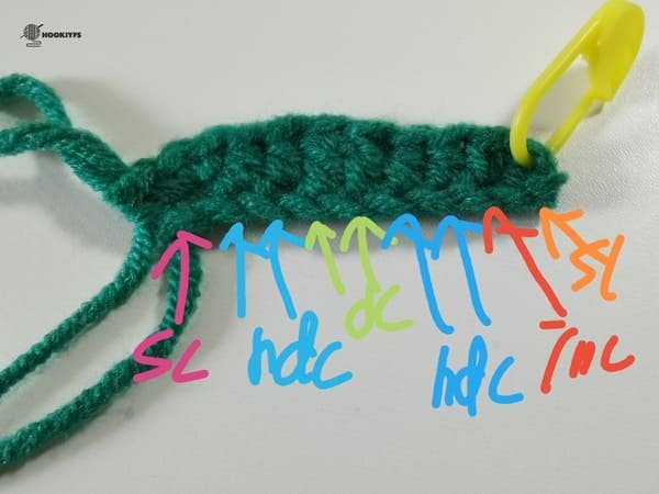 crochet order for another side of leaf