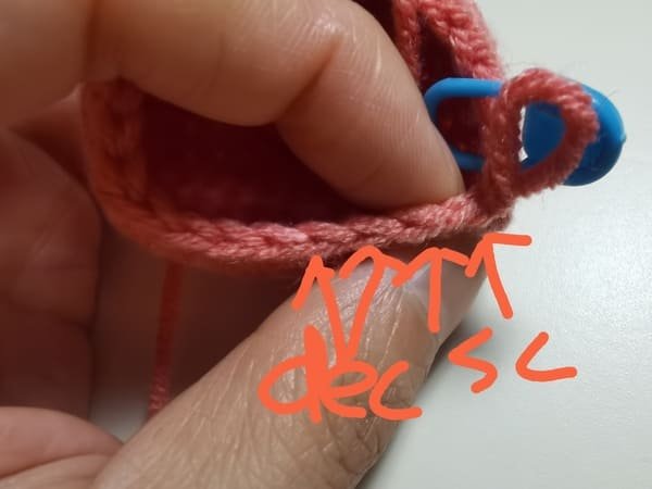 crochet order for round 13 for crochet peach pattern