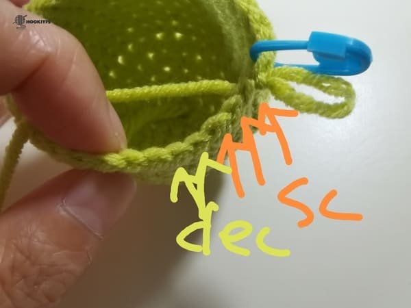 crochet order for round 14 for lemon crochet pattern