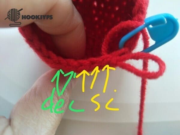 crochet order for round 15 for apple crochet