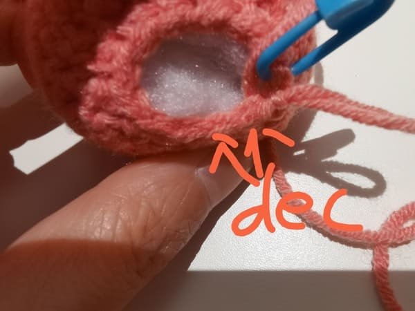 crochet order for round 15 for crochet peach pattern