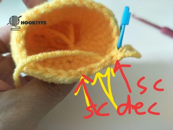 crochet order for round 15 for duck crochet