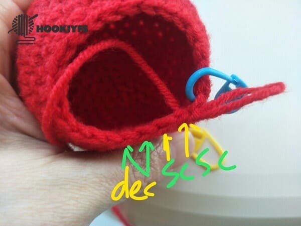 crochet order for round 16 for apple crochet