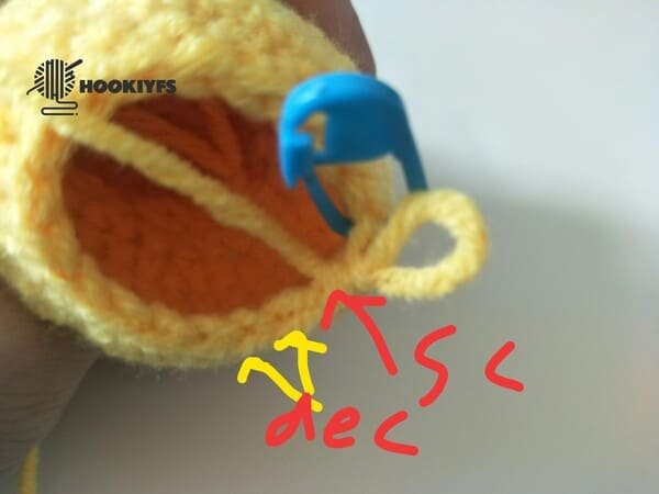 crochet order for round 16 for duck crochet