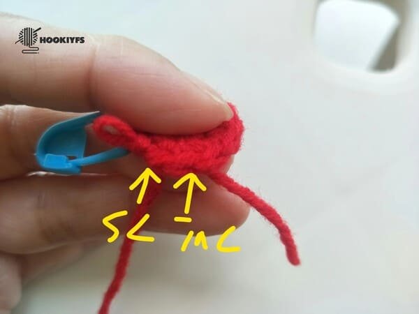 crochet order for round 3 for apple crochet