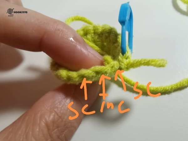 crochet order for round 5 for lemon crochet pattern
