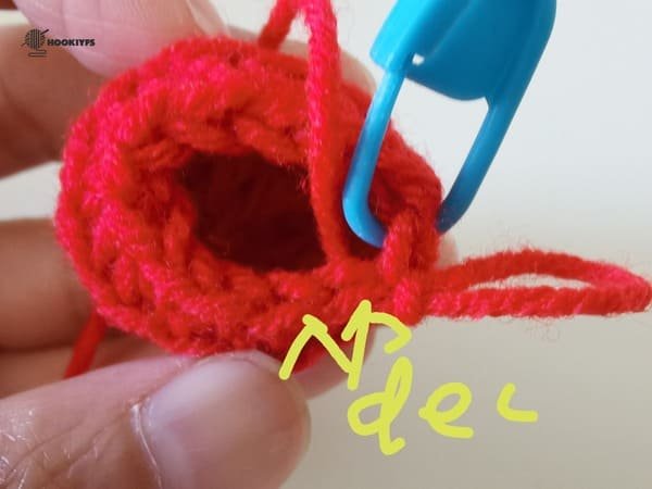 crochet order for round 7 for mushroom crochet pattern