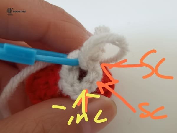 crochet order for round 9 for mushroom crochet pattern