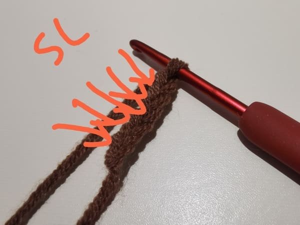 crochet order for stem for crochet peach pattern