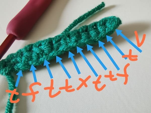 crochet order for the another side of leaf