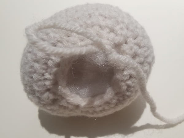 fiberfill is completed for head for hello kitty crochet pattern