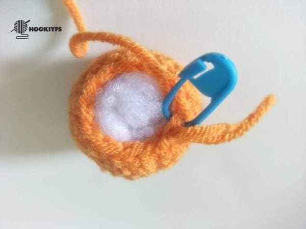 fiberfill is completed for persimmon crochet