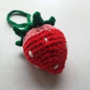 front of strawberry crochet kit