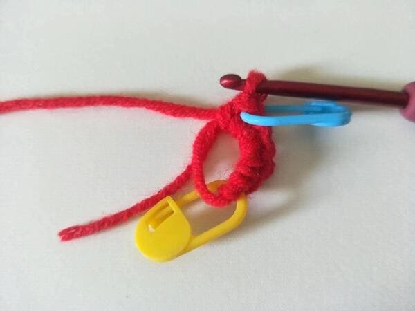 marker for the first stitch and last stitch