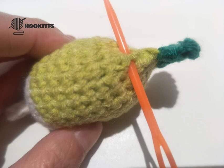 space one, the position where the hook enters the stitch(show as the picture)