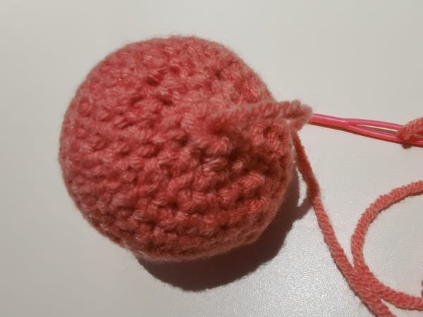the conceal the yarn end is completed