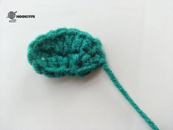 the leaf is completed for apple crochet .