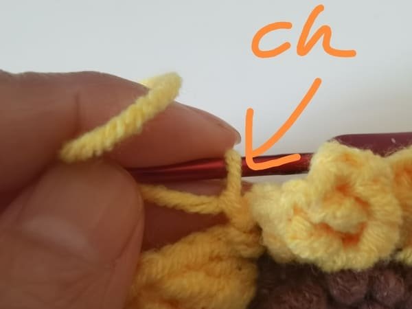 then we crochet slip stitch with the the first petal stitch , then we crochet chain stitch again