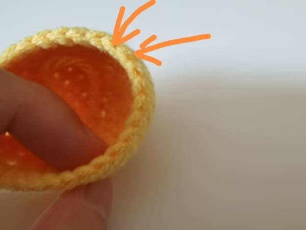 v shape is each stitch for mango crochet