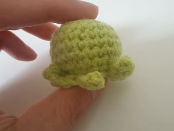 view of the front for octopus crochet