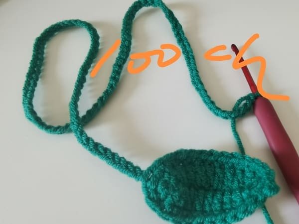 we need crochet 100 chain stitches for hand carrying