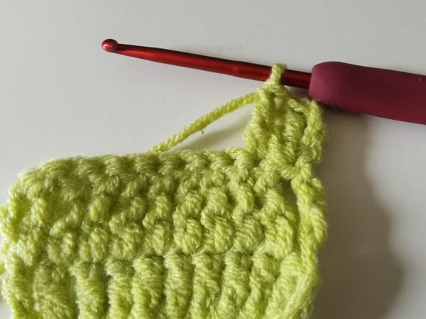 1 loop on the hook for treble crochet