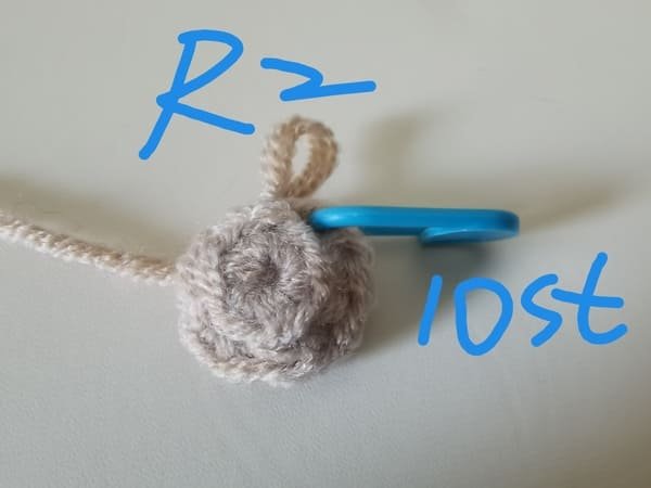 10 stitches for round 2 for peanut crochet
