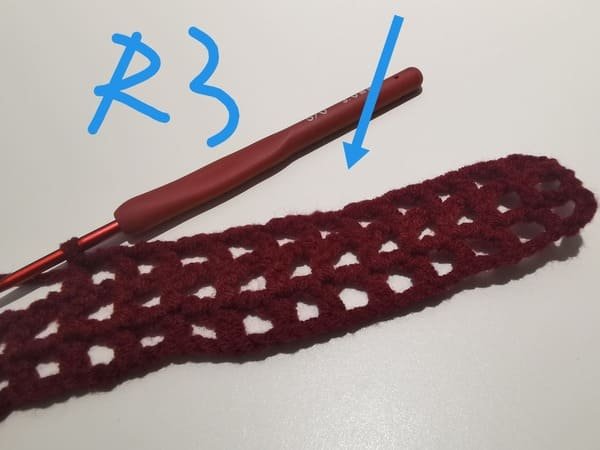 11 double stitches for round 3 for bow crochet