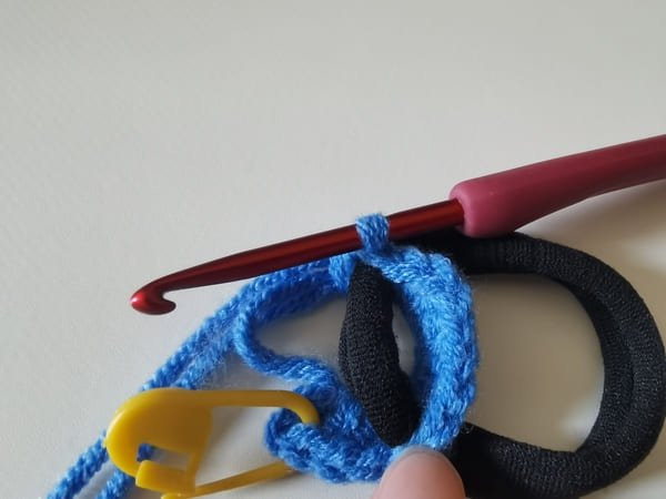 12 half double crochets are competed
