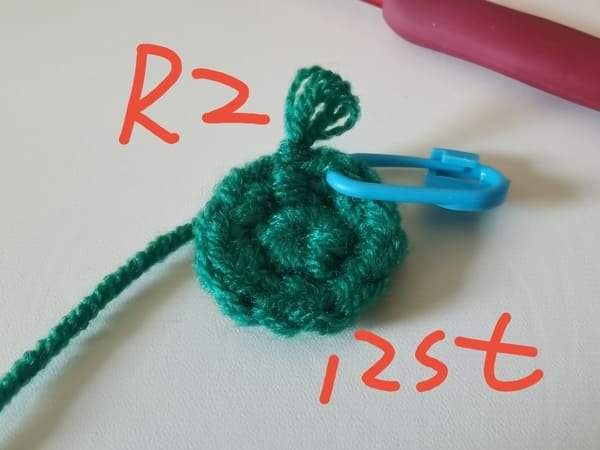 12 stitches for round 2 for frog crochet pattern