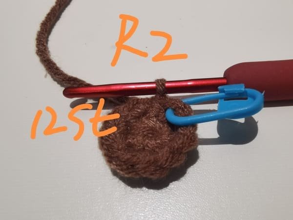 12 stitches for round 2 for sunflower hair rope crochet pattern
