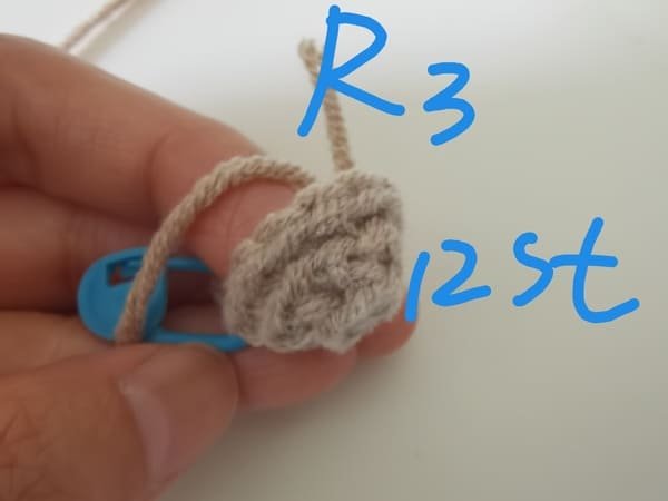 12 stitches for round 3 for peanut crochet