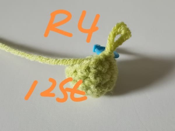 12 stitches for round 4 for crochet peas in a pod
