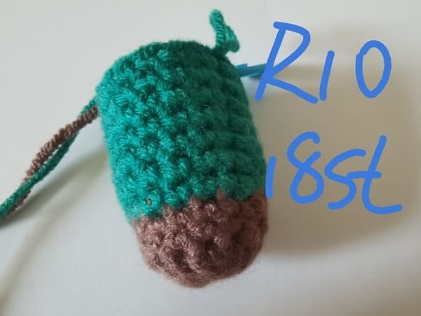 18 stitches for round 10 for sock crochet