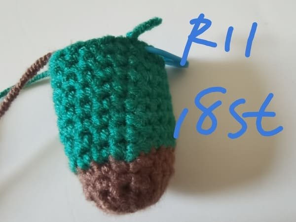 18 stitches for round 11 for sock crochet