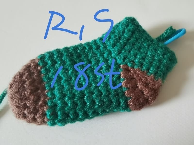 18 stitches for round 19 for sock crochet