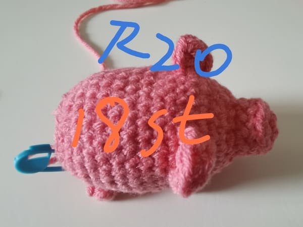 18 stitches for round 20 for crochet pig